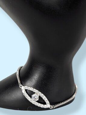 White Rhinestone Eye Bracelet